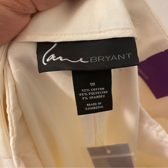 Lane Bryant white crop trousers pants ankle double stretch weave plus size 18 - Picture 12 of 15